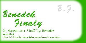 benedek finaly business card